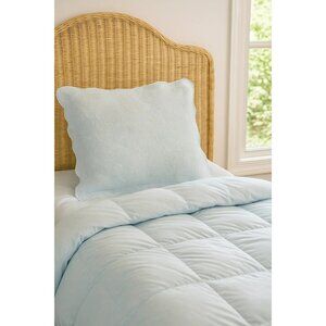 Colchas S. Domingos Baby Blue Scalloped Pillow Sham Cotton Blend Portugal 21X27